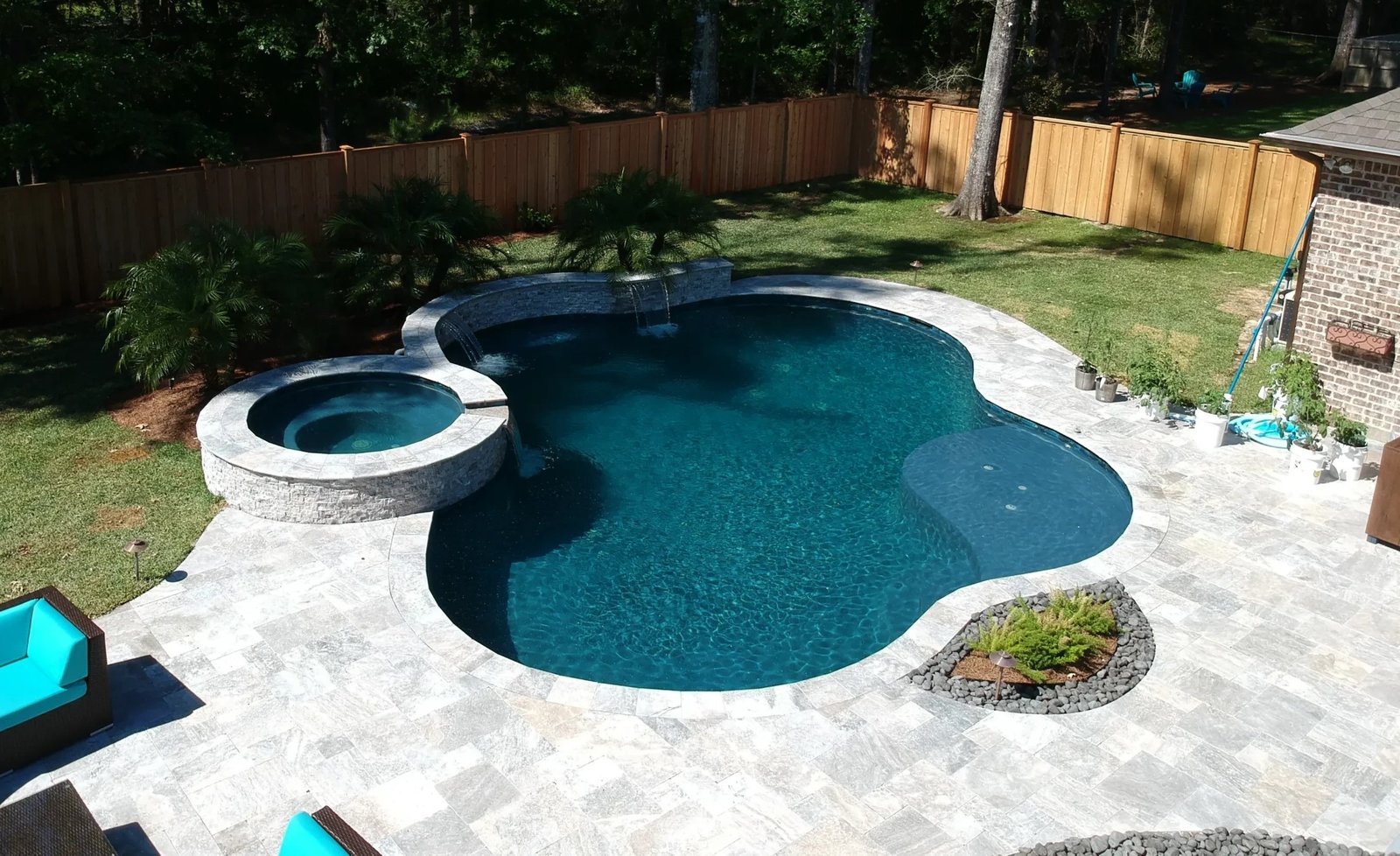 Pool area remodel in Louisiana